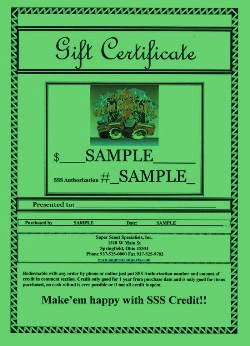 SSS Gift Certificate